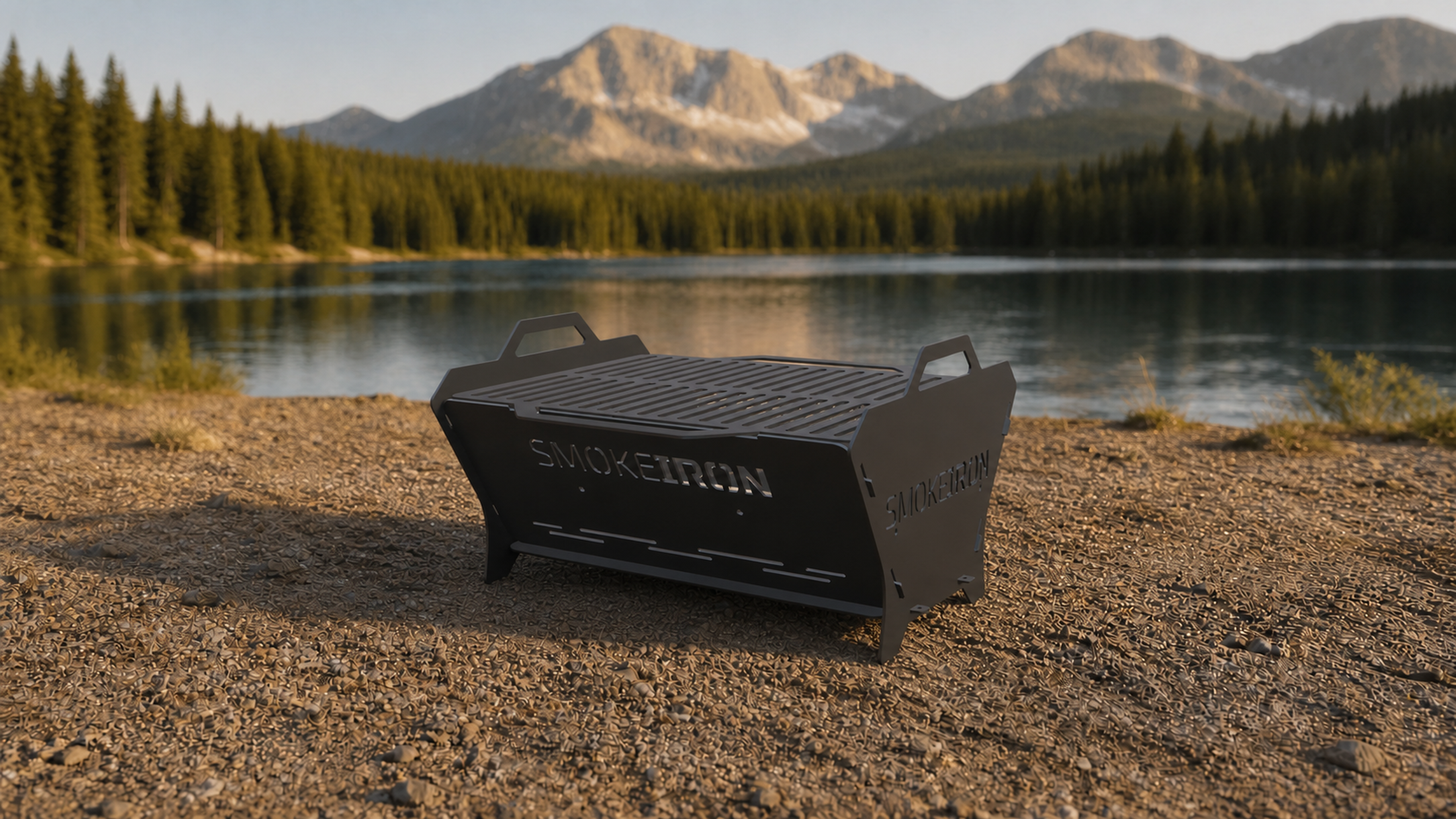 SMOKEIRON RidgeFire 20 portable flat-pack fire pit grill